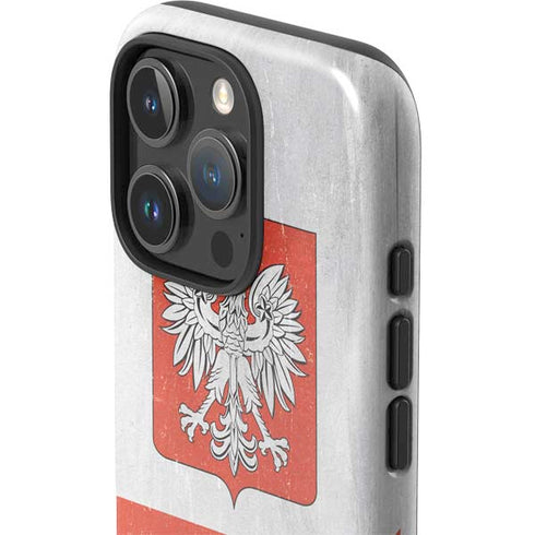 Poland Flag Distressed iPhone 16 Pro Max Impact Case